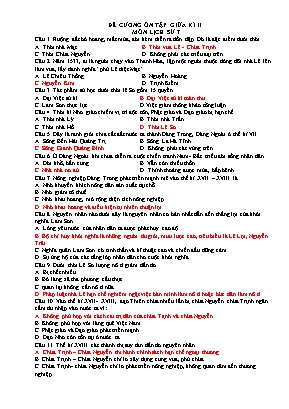 Đề cương ôn tập giữa kì II môn Lịch sử 7